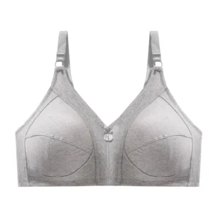 Bezszwowy koronkowy biustonosz push-up miseczki C–G Szary