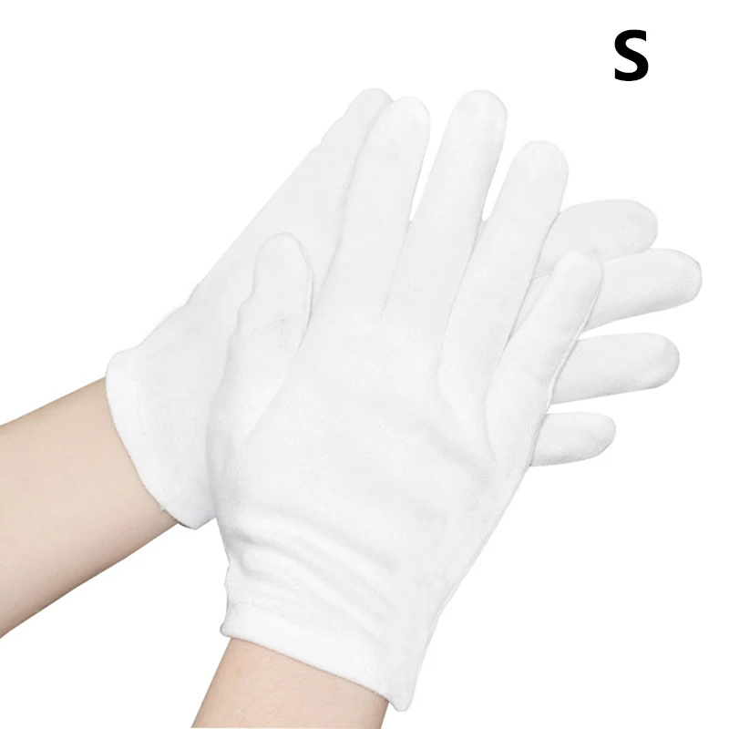 Białe bawełniane rękawiczki ochronne pełnopalcowe 16cm