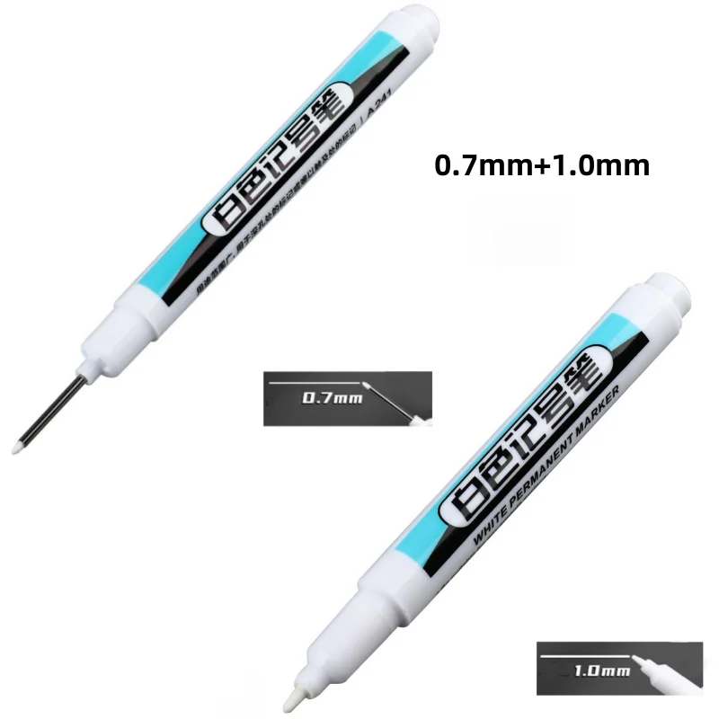 Białe markery permanentne 0,7/1,0/2,5 mm do drewna, szkła i metalu, 2 sztuki Bordowy