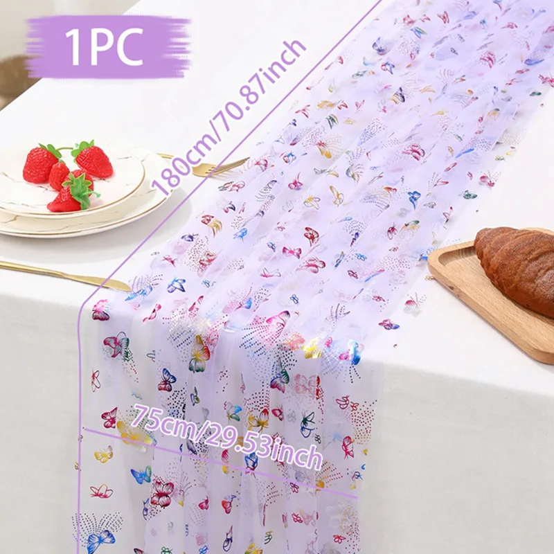 Bieżnik na stół z motywem motyli na urodziny i baby shower Style 8