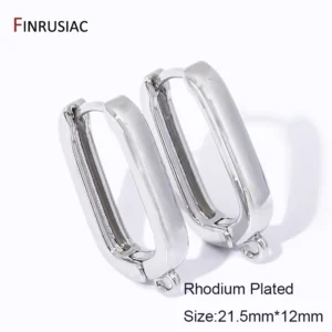 Bigle do kolczyków - haczyki do biżuterii DIY Rhodium plated