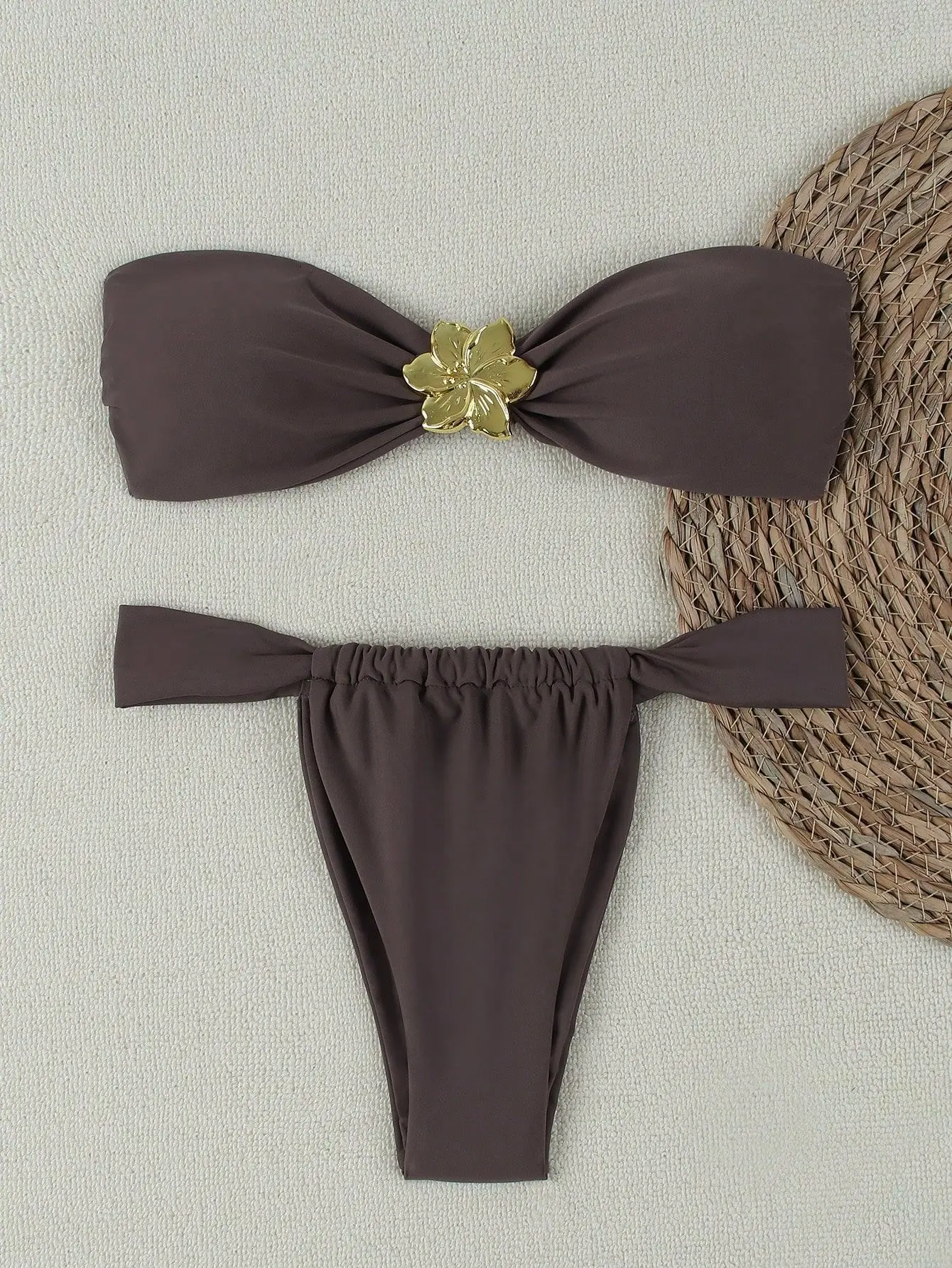 Damskie bikini bandeau push-up z brazylijskimi stringami Jy761br
