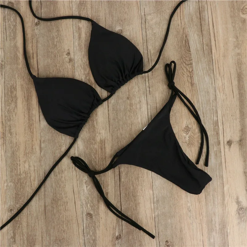 Bikini damskie push-up z wyjmowanymi wkładkami Czarny