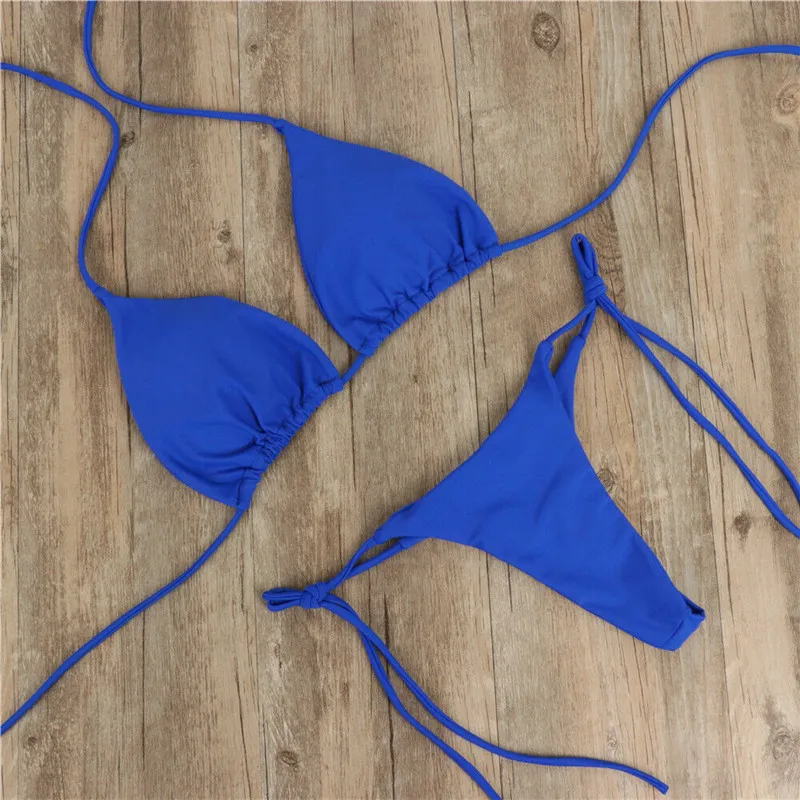 Bikini damskie push-up z wyjmowanymi wkładkami Niebieski
