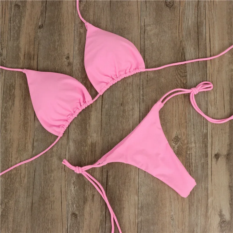 Bikini damskie push-up z wyjmowanymi wkładkami Różowy