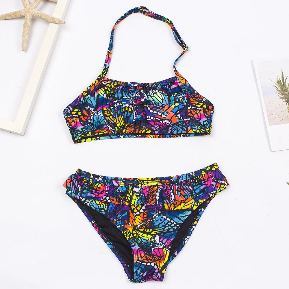 Bikini dla dziewczynki z motywem motyla Beżowy