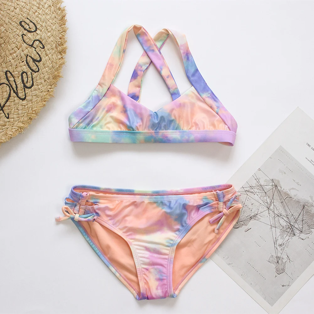 Bikini dla dziewczynki z motywem motyla Zielony