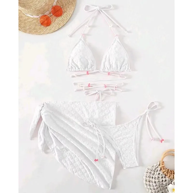 Bikini push-up brazylijskie damskie – różowe i fluorescencyjne Fluoresceyna
