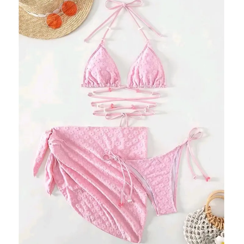 Bikini push-up brazylijskie damskie – różowe i fluorescencyjne Różowy