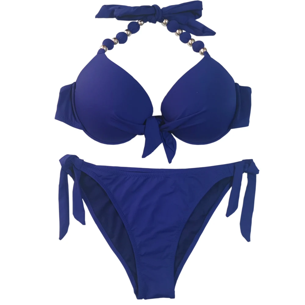 Strój kąpielowy bikini push-up EONAR w dużych rozmiarach Granatowy