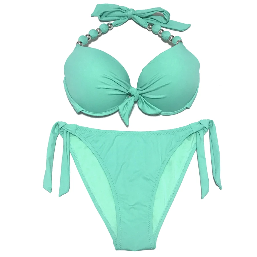 Strój kąpielowy bikini push-up EONAR w dużych rozmiarach Jasnozielony