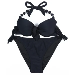 Strój kąpielowy bikini push-up EONAR w dużych rozmiarach Czarny