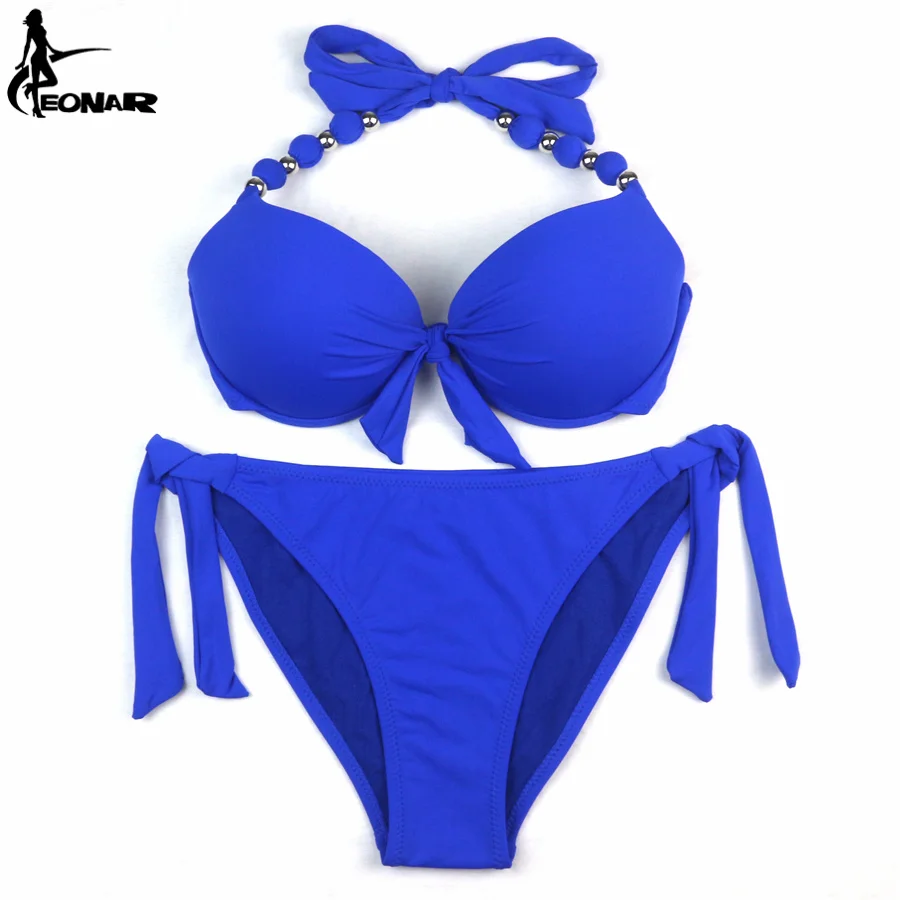 Strój kąpielowy bikini push-up EONAR w dużych rozmiarach Niebieski