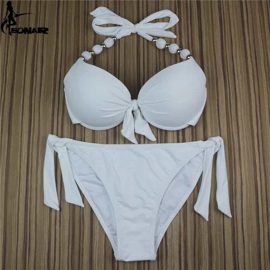 Strój kąpielowy bikini push-up EONAR w dużych rozmiarach Biały