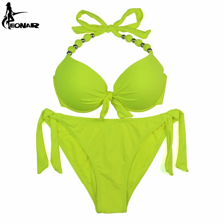 Strój kąpielowy bikini push-up EONAR w dużych rozmiarach Żółty