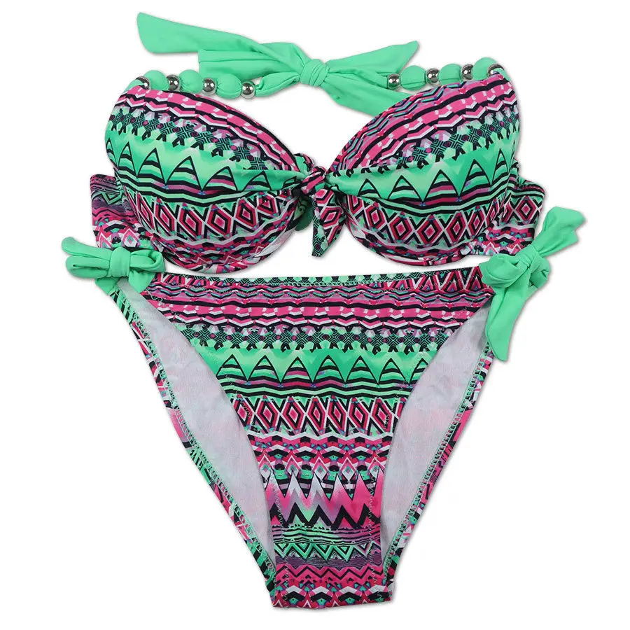 Strój kąpielowy bikini push-up EONAR w dużych rozmiarach Zielony