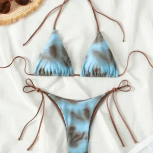 Bikini tie-dye mini string — dwuczęściowy strój kąpielowy Wielo