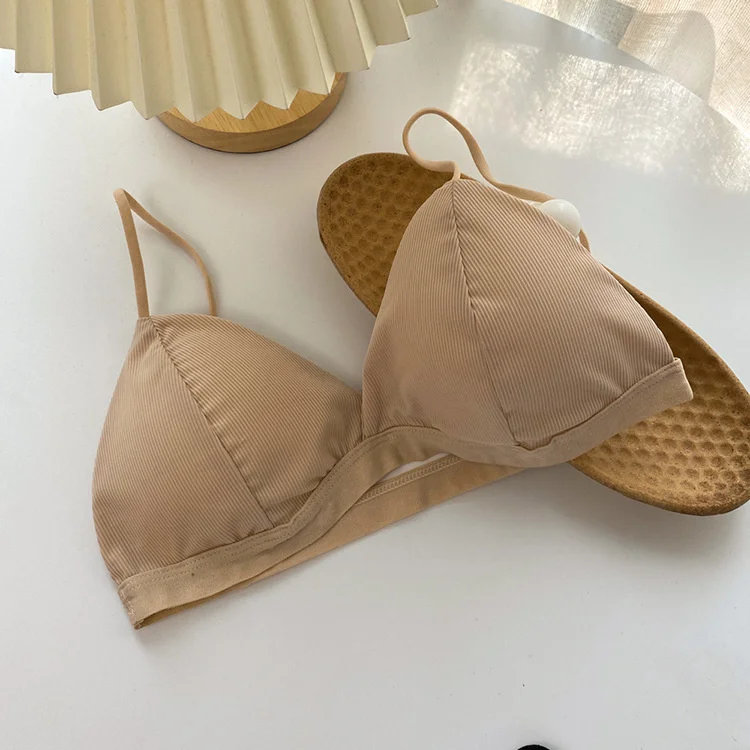 Biustonosz bralette z lodowego jedwabiu koreański styl Błękitny