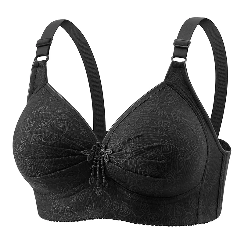Biustonosz plus size bez fiszbin w dużych rozmiarach 28–56 miseczka B C Czarny