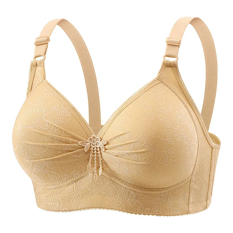 Biustonosz plus size bez fiszbin w dużych rozmiarach 28–56 miseczka B C Khaki