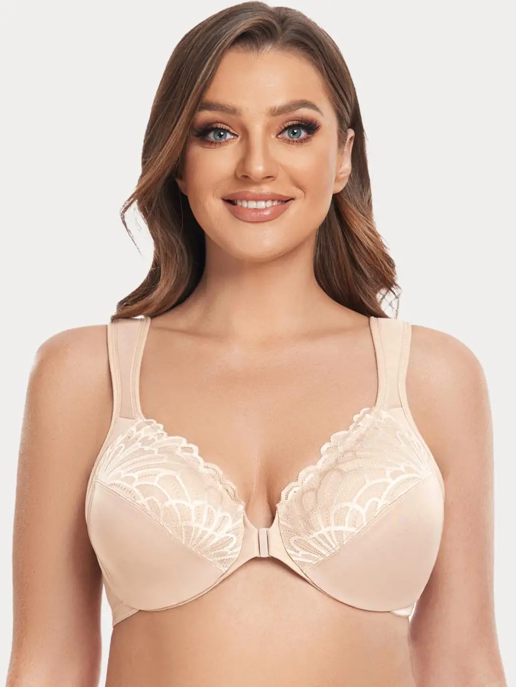 Biustonosz plus size z koronką i przednim zapięciem Kolba