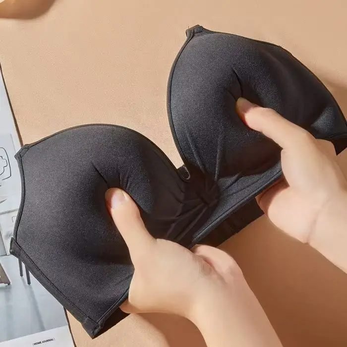 Biustonosz push-up 12 cm bez fiszbinów dla małego biustu Beżowy