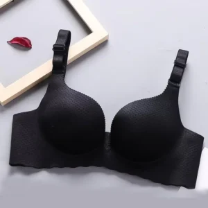 Biustonosz push-up bez fiszbin z grubymi wkładkami 8 cm Czarny