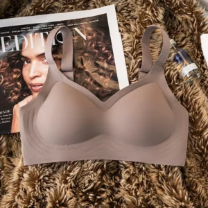 Biustonosz push-up bezszwowy z szerokimi ramiączkami Plus Size Błękitny