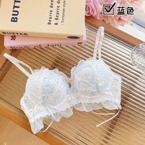 Biustonosz push-up z koronką w stylu Lolita Princess Niebieski