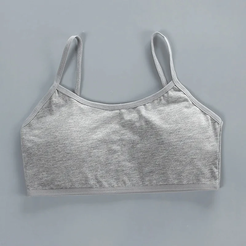 Biustonosz treningowy dla nastolatek bawełna spandex bez fiszbin Niebieski