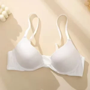 Biustonosz zapinany z przodu bezszwowy push-up bez fiszbin S-XL Biały
