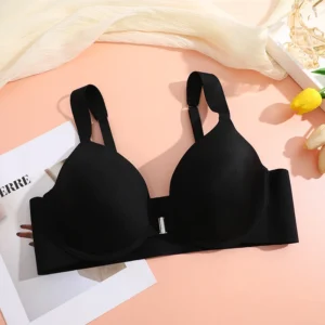 Biustonosz z zapięciem z przodu plus size z szerokim paskiem Beżowy