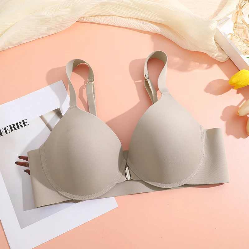 Biustonosz z zapięciem z przodu plus size z szerokim paskiem Czarny