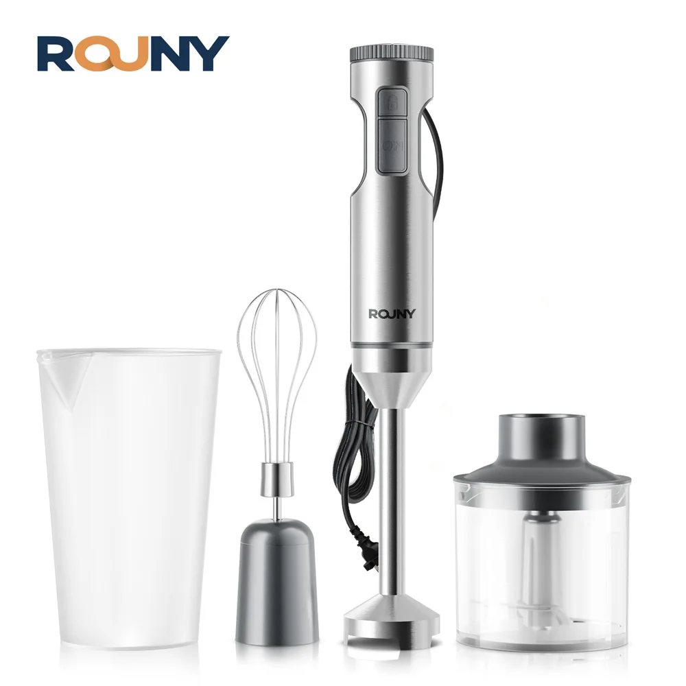 Blender ręczny ROUNY 4w1 1000 W ze stali nierdzewnej z trzepaczką Biały