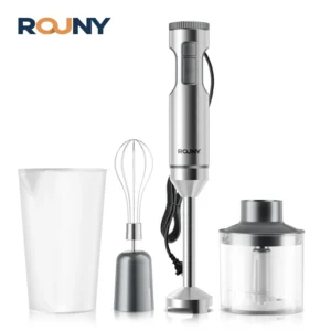 Blender ręczny ROUNY 4w1 1000 W ze stali nierdzewnej z trzepaczką Jasnoszary