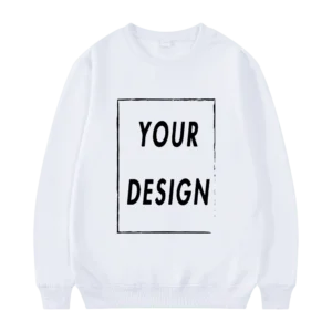 Bluza bez kaptura unisex z okrągłym dekoltem Biały