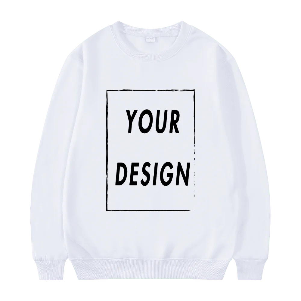 Bluza bez kaptura unisex z okrągłym dekoltem Biały