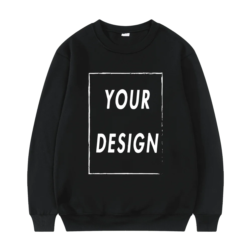 Bluza bez kaptura unisex z okrągłym dekoltem Czarny
