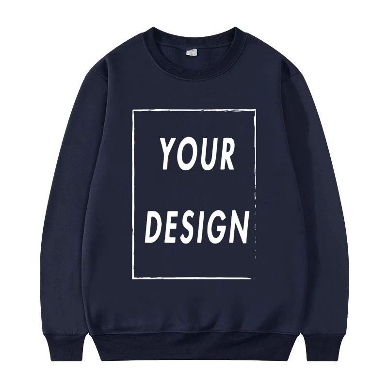 Bluza bez kaptura unisex z okrągłym dekoltem Granatowy