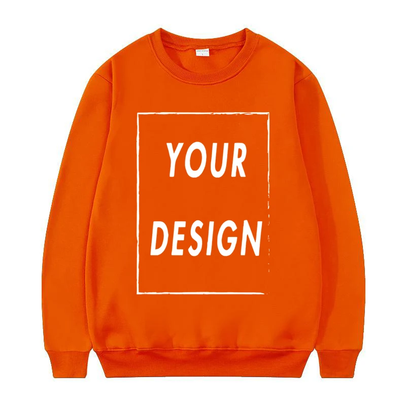 Bluza bez kaptura unisex z okrągłym dekoltem Pomarańczowy