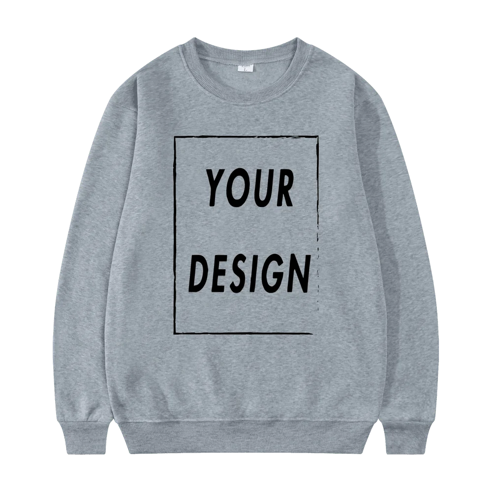 Bluza bez kaptura unisex z okrągłym dekoltem Szary