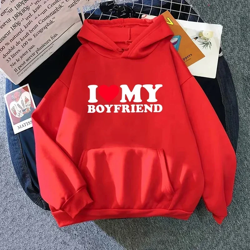 Bluza dla par z nadrukiem serca – pulower dla niej i dla niego Redb