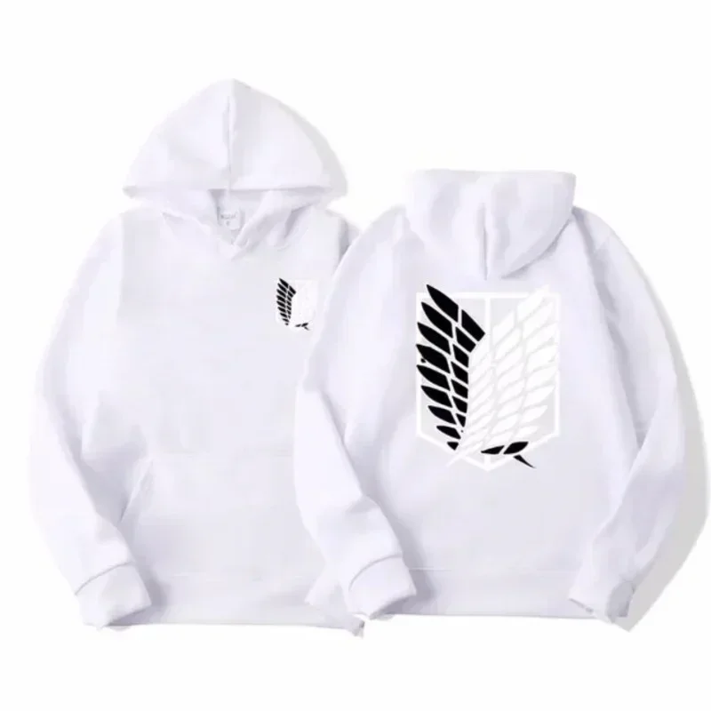 Bluza z kapturem Attack on Titan anime Biały