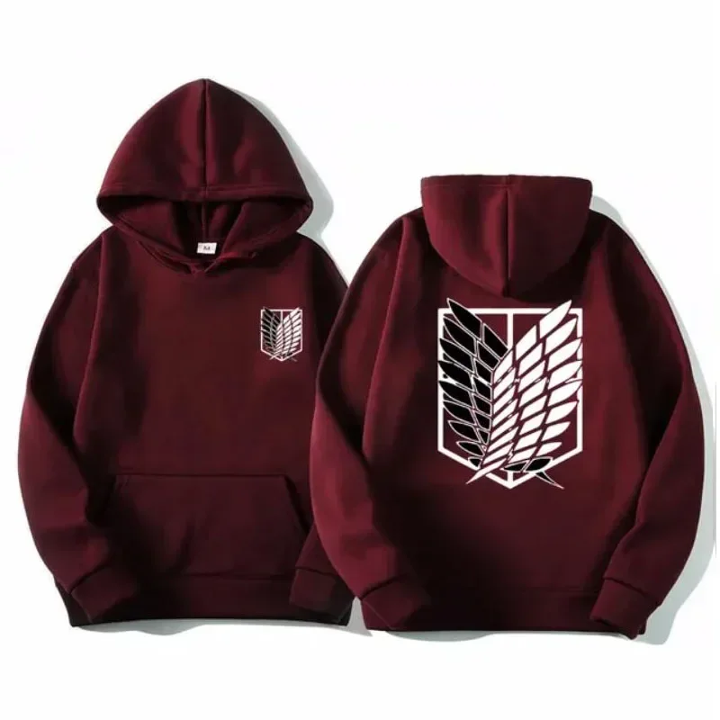 Bluza z kapturem Attack on Titan anime Czarny