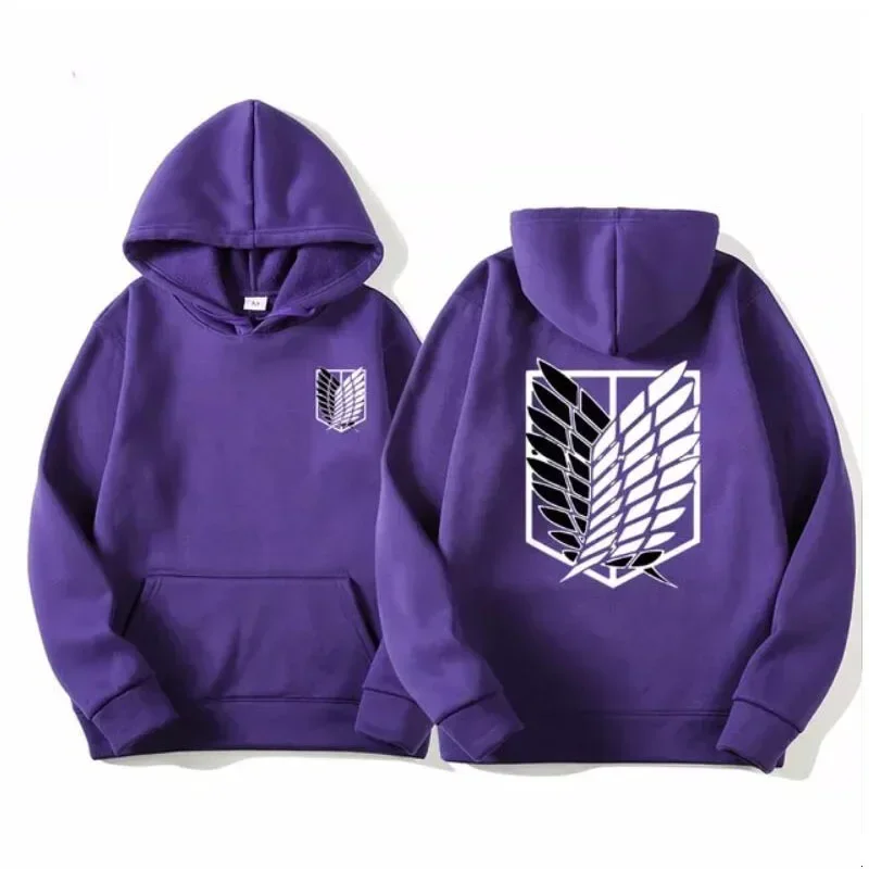 Bluza z kapturem Attack on Titan anime Fioletowy
