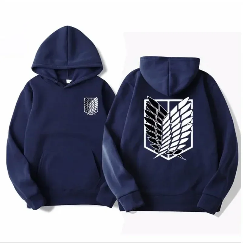 Bluza z kapturem Attack on Titan anime Granatowy