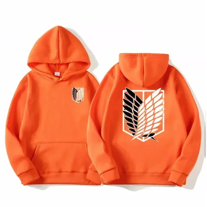 Bluza z kapturem Attack on Titan anime Pomarańczowy