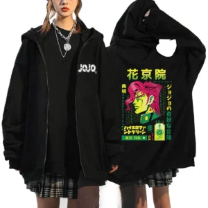 Bluza z kapturem JoJo's Bizarre Adventure na zamek Black3