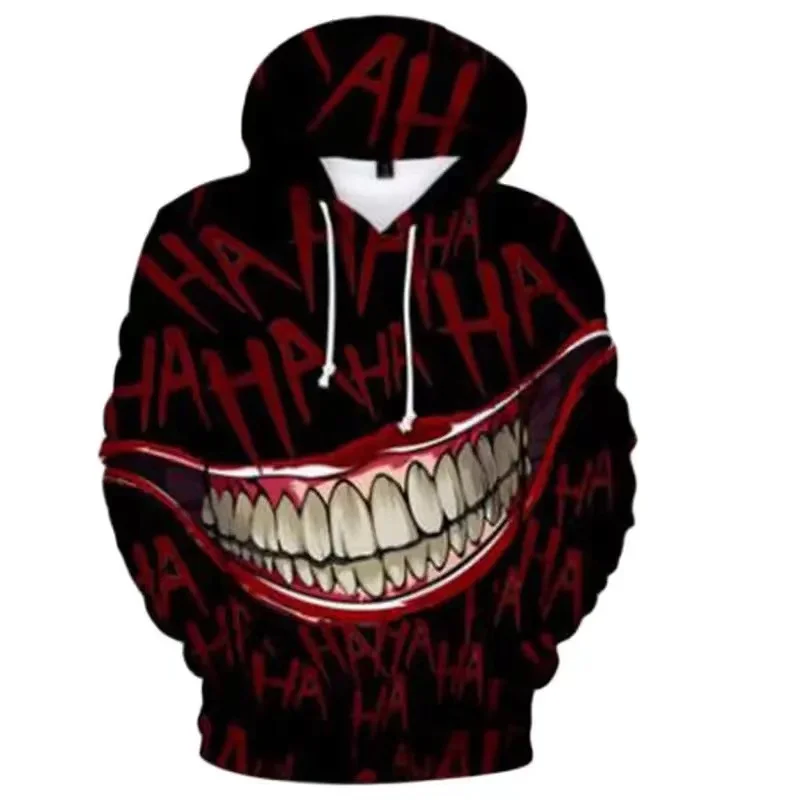 Bluza z kapturem z nadrukiem 3D Joker oversize Lmxqh2024171pg