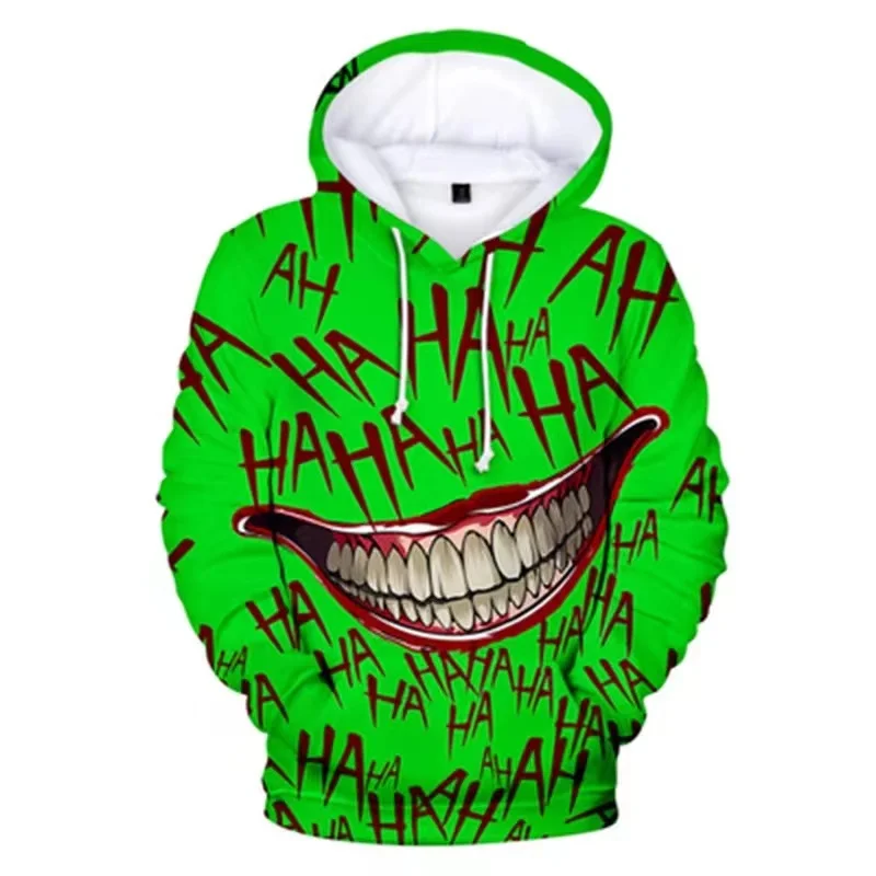 Bluza z kapturem z nadrukiem 3D Joker oversize Lmxqh2024171ph